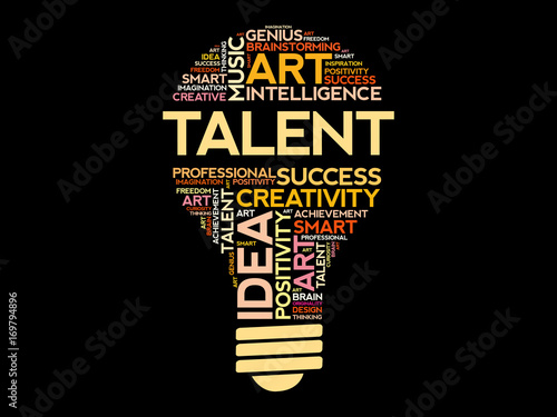 Talent bulb word cloud concept