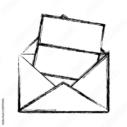 letter and envelope icon over white background vector illustration