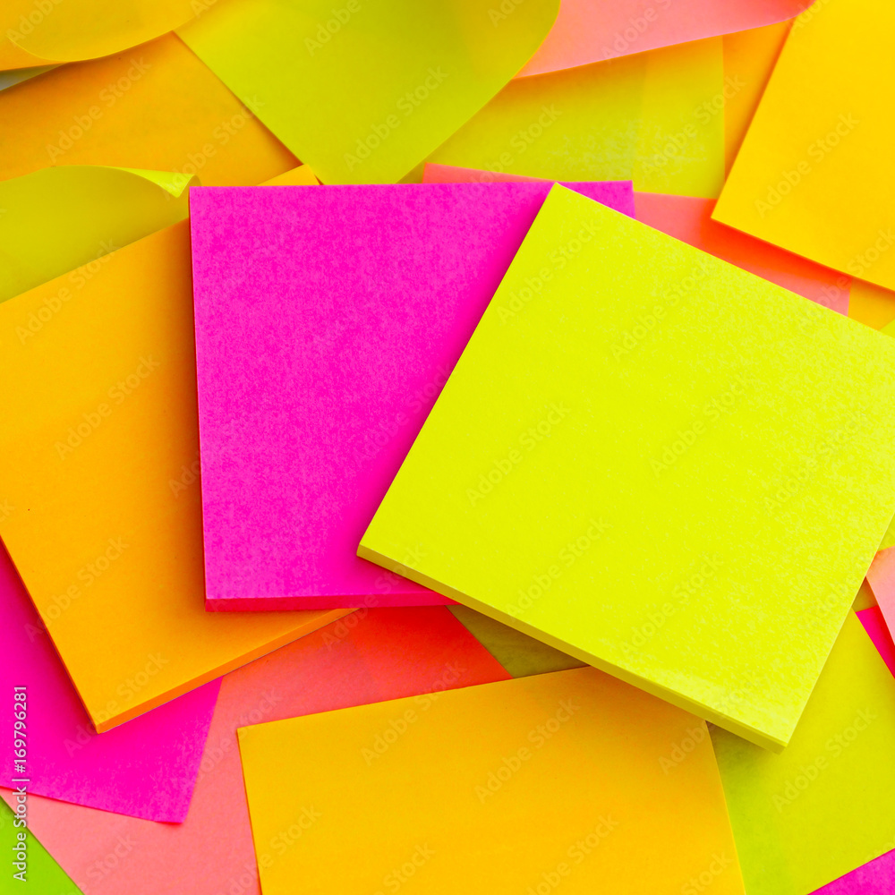Fototapeta premium background of colored Sticky Notes