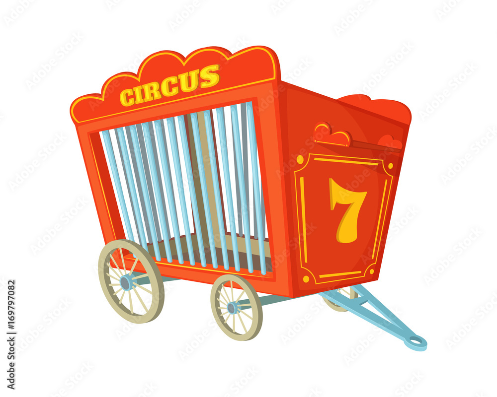 Cartoon vector illustration of circus cage. Cart for animals Stock Vector |  Adobe Stock