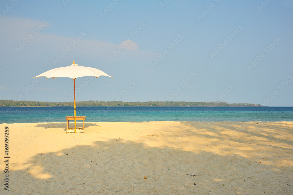 Beach Chairs on Summer Beach