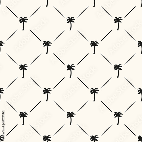 Seamless geometric pattern with palms. Trendy tropical background for textile, paper, texture, wrapping paper