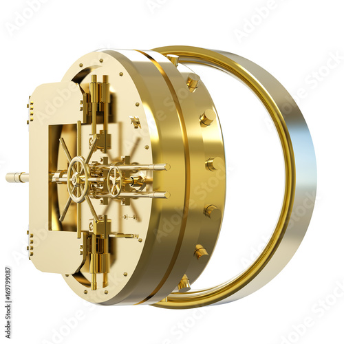 Photography golden bank vault