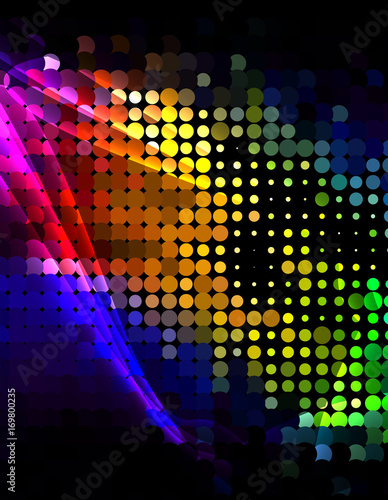 Colorful background in halftones style