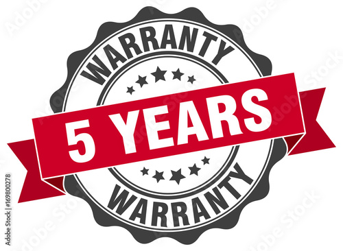 5 years warranty stamp. sign. seal