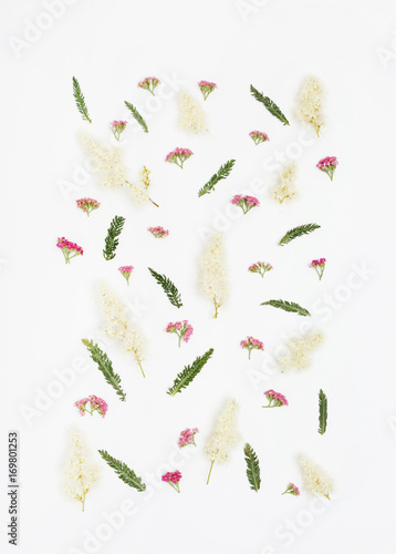 flowers on the white