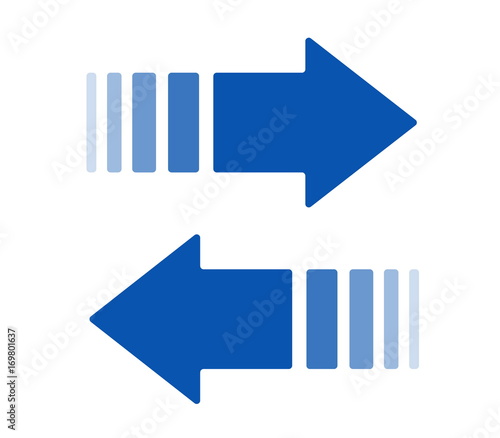 isolated arrow icon on white background for transfer applications service data and other