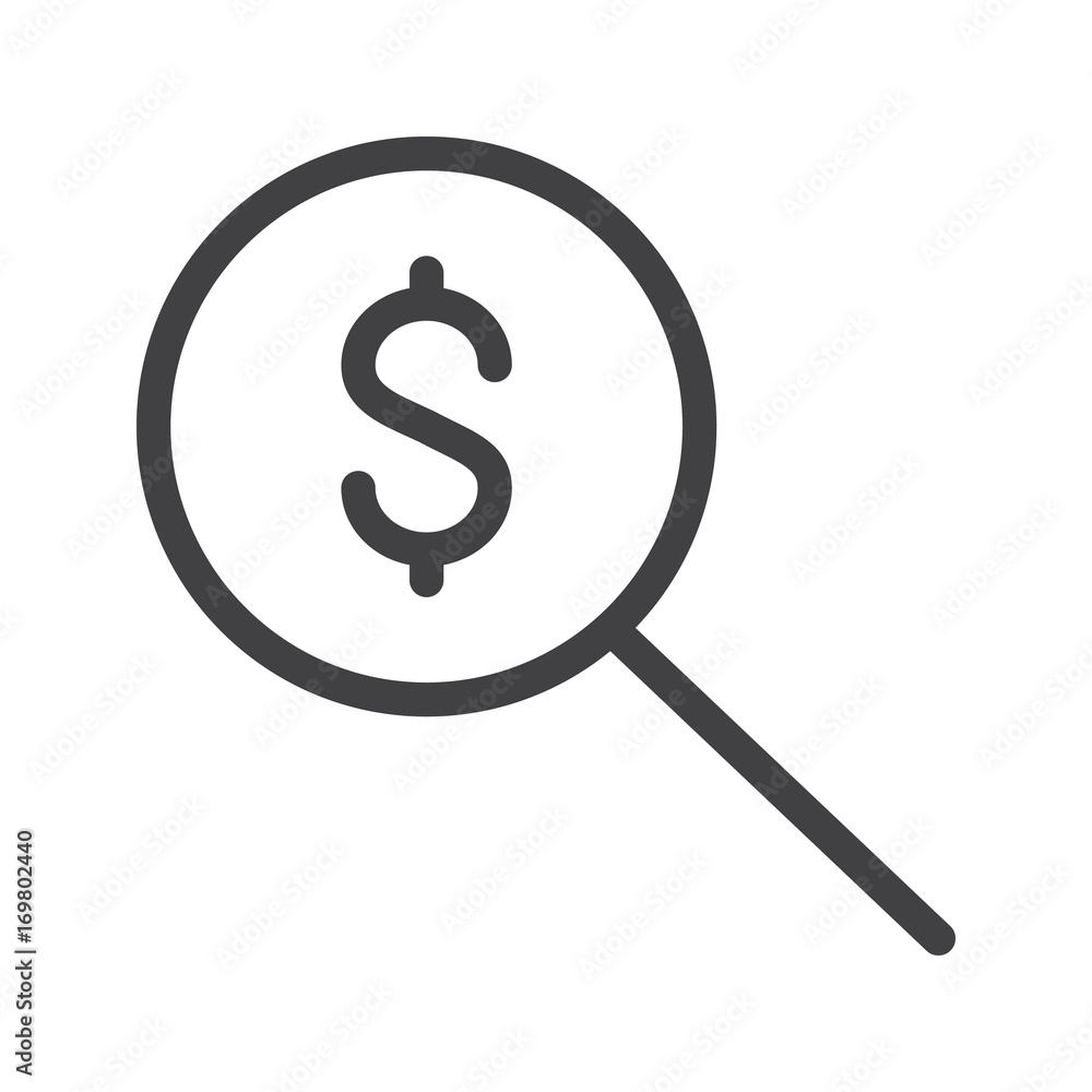 Looking for money line icon, outline vector sign, linear style pictogram isolated on white. Symbol, logo illustration. Editable stroke. Pixel perfect graphics Looking for money line icon, outline vector sign, linear style pictogram isolated on white. Symbol, logo illustration. Editable stroke. Pixel perfect graphics
