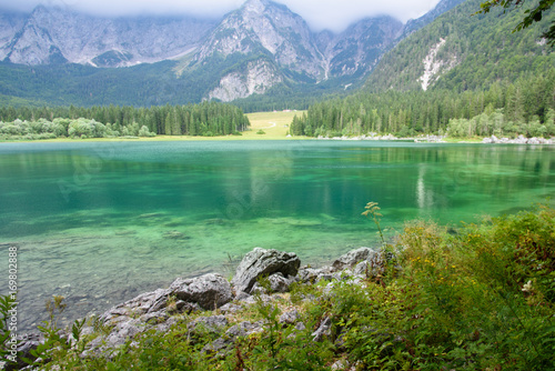 Upper Fusine Lake. Cradle in the mountains.