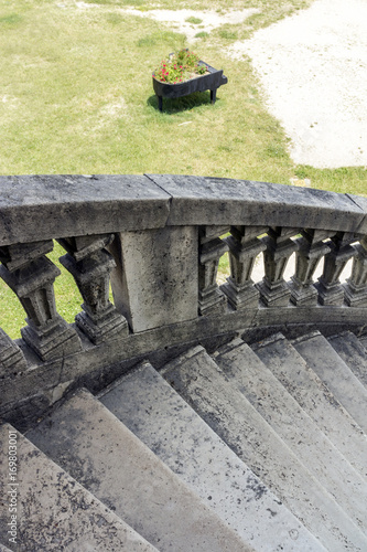 Stairs of an abandoned palace in Hungary photo