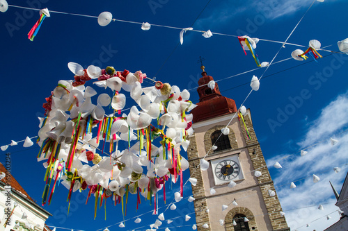 Carnival street decorations in Ptuj.