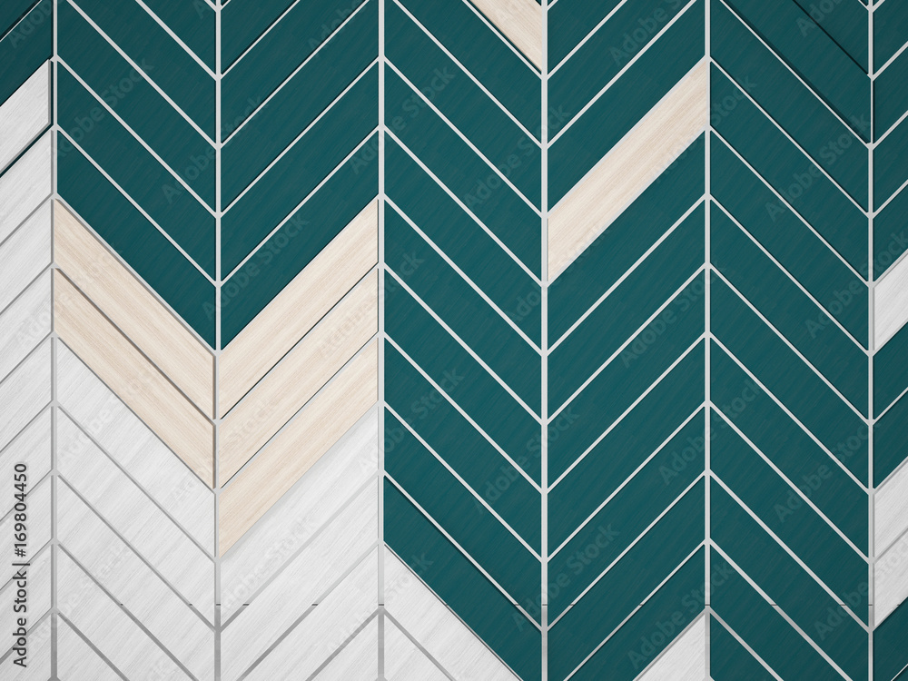 Fototapeta Timber wood slats pattern background, 3d render design