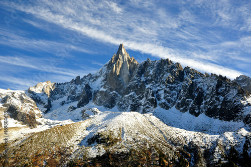 Aiguille du Dru in the Montblanc massif, French Alps photo