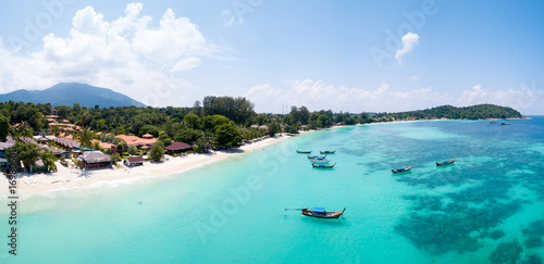 Aerial View Over Water Ko Lipe Beach Thailand photo