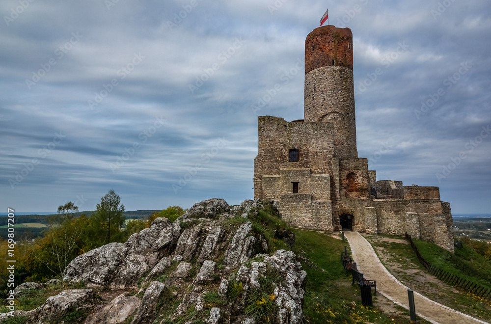 Ruins of medieval Royal castle in Checiny city, Poland Ruins of medieval Royal castle in Checiny city, Poland