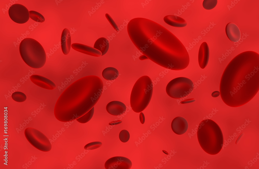Red blood cells in artery. 3D rendering Stock Illustration | Adobe Stock