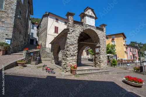 View of Pignone, picturesque and ancient village with colorful houses in inland of La Spezia, near to the famous 5 Terre, Italy. photo