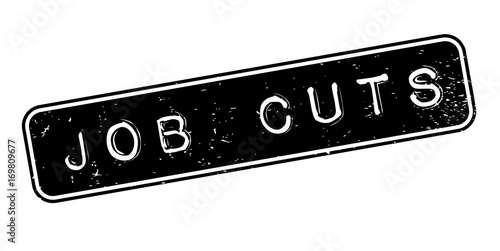 Job Cuts rubber stamp. Grunge design with dust scratches. Effects can be easily removed for a clean, crisp look. Color is easily changed.