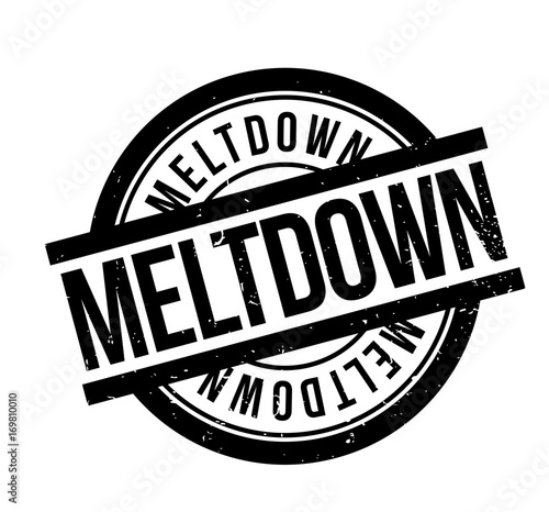 Meltdown rubber stamp. Grunge design with dust scratches. Effects can be easily removed for a clean, crisp look. Color is easily changed.