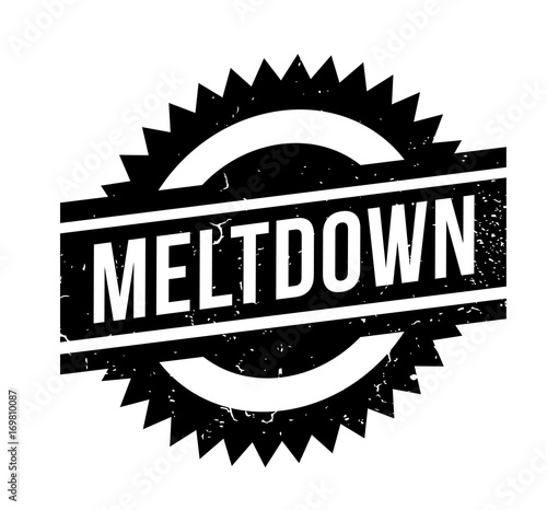 Meltdown rubber stamp. Grunge design with dust scratches. Effects can be easily removed for a clean, crisp look. Color is easily changed.