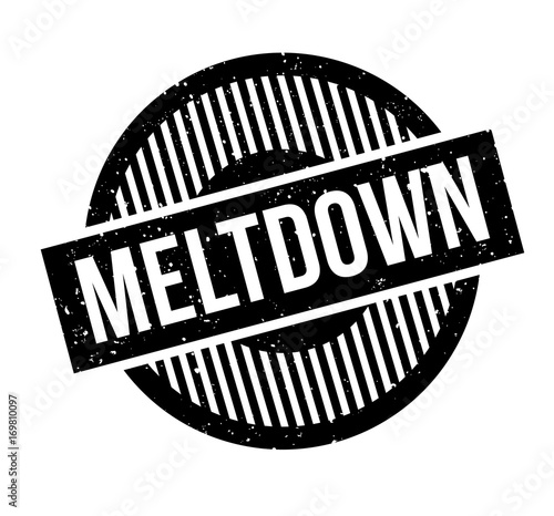 Meltdown rubber stamp. Grunge design with dust scratches. Effects can be easily removed for a clean, crisp look. Color is easily changed.