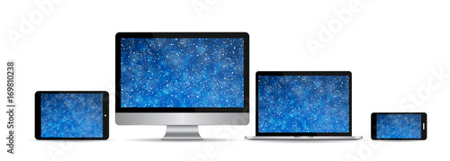 Set of modern digital devices
