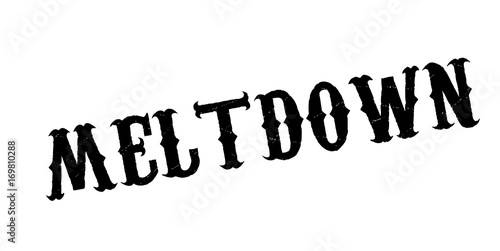 Meltdown rubber stamp. Grunge design with dust scratches. Effects can be easily removed for a clean, crisp look. Color is easily changed.