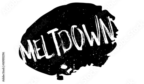 Meltdown rubber stamp. Grunge design with dust scratches. Effects can be easily removed for a clean, crisp look. Color is easily changed.