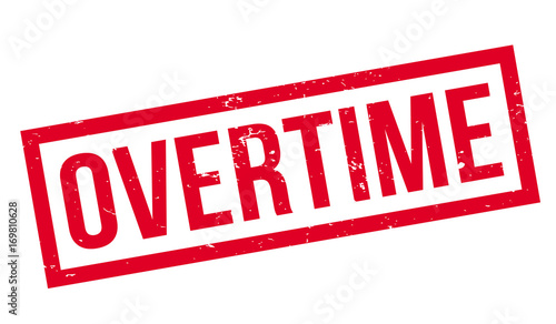 Overtime rubber stamp. Grunge design with dust scratches. Effects can be easily removed for a clean, crisp look. Color is easily changed.