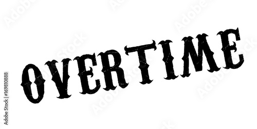 Overtime rubber stamp. Grunge design with dust scratches. Effects can be easily removed for a clean, crisp look. Color is easily changed.