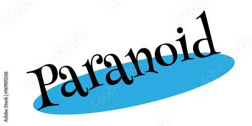 Paranoid rubber stamp. Grunge design with dust scratches. Effects can be easily removed for a clean, crisp look. Color is easily changed.