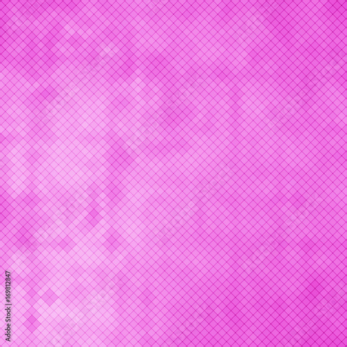 abstract pink chess background. red squares mosaic with transparency. pink grunge texture. halftone effect. vector illustration.