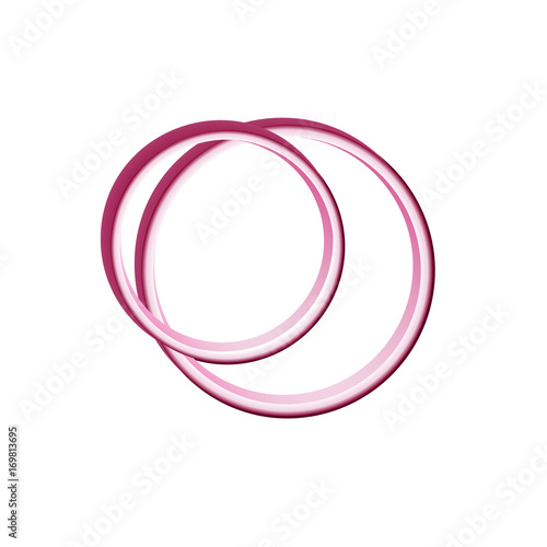 Icon red onion sliced with rings. Design element of eating for the menu, top view. Vector icon.