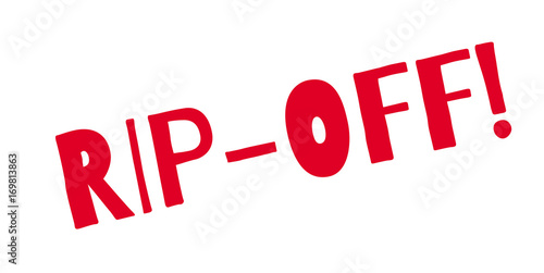 Rip-Off rubber stamp. Grunge design with dust scratches. Effects can be easily removed for a clean, crisp look. Color is easily changed.