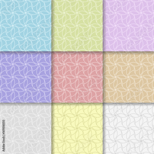 Geometric set of multi-colored seamless patterns for design