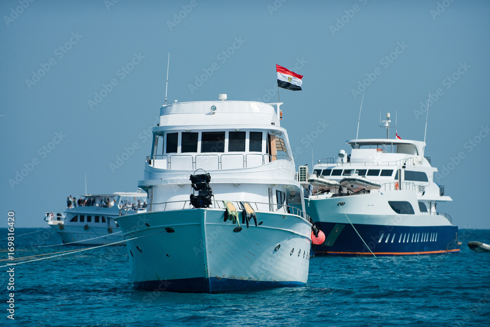 ships on background of sea water and sky