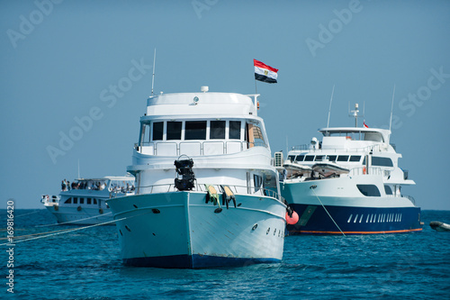 ships on background of sea water and sky