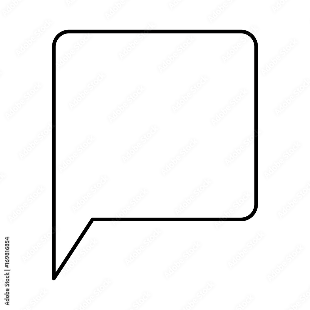 square speech with tail sketch silhouette in white background square speech with tail sketch silhouette in white background