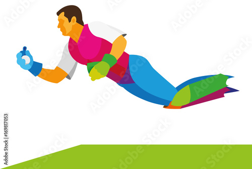 A young cricketer is a wicket keeper who catches the ball