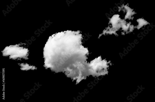 White clouds on black background / white clouds on black sky