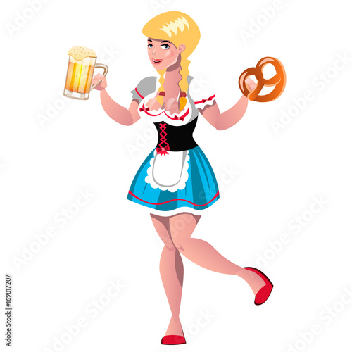 Pretty blond girl with beer