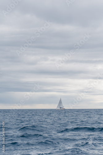 Sailing a yacht in Norway © timursalikhov