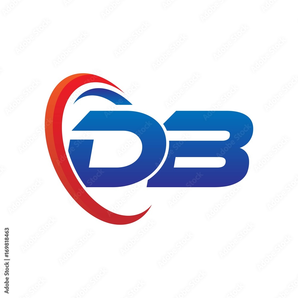 modern dynamic vector initial letters logo db with circle swoosh red blue modern dynamic vector initial letters logo db with circle swoosh red blue