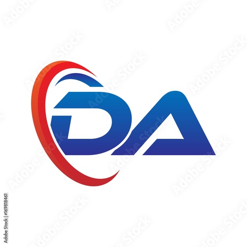 Free Download modern dynamic vector initial letters logo da with circle swoosh red blue - GFXLoad