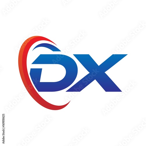 Free Download modern dynamic vector initial letters logo dx with circle swoosh red blue - GFXLoad
