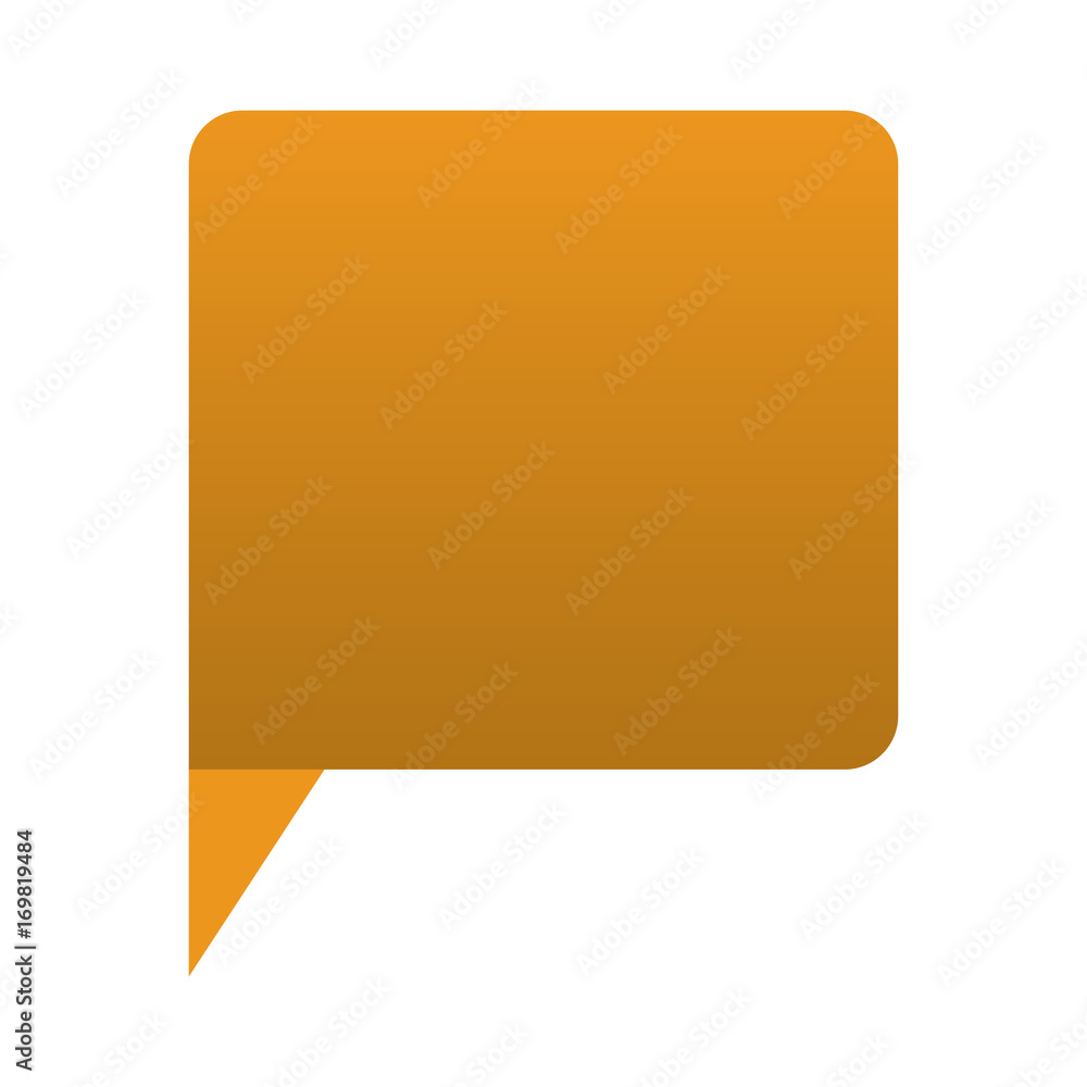 square speech with tail in white background square speech with tail in white background