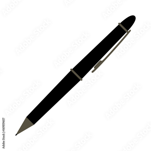 pen icon in black color and white background