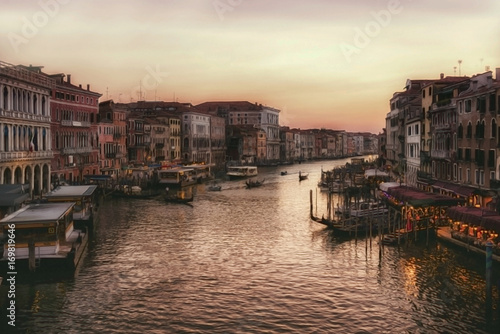 sunset on Venezia grand canal, soft focus © irontrybex