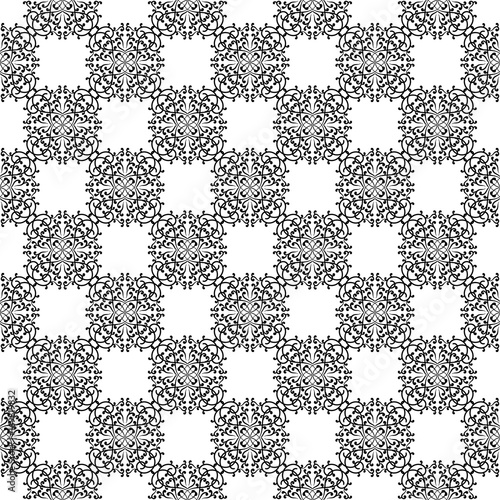 Ornamental seamless pattern. Black and white