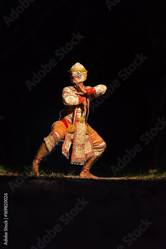 Hanuman,Art culture Thailand Dancing in masked Khon Hanuman in Literature Ramayana.